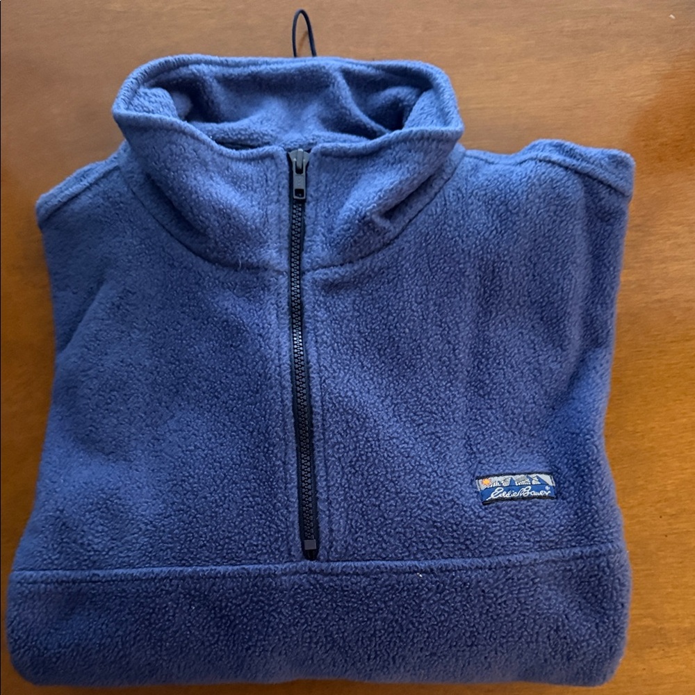 Eddie Bauer Navy Fleece Half-Zip Pullover